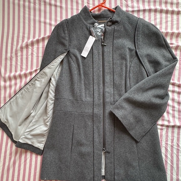 White House Black Market Jackets & Blazers - White House Black Market Charcoal Trench Coat